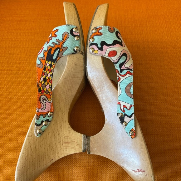 VINTAGE 💝EMILIO PUCCI PLATFORM SLIDES💝HP - Picture 8 of 12